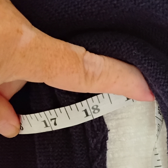 Coldwater Creek Navy Cable Knit Turtleneck Sweater - Picture 6 of 7